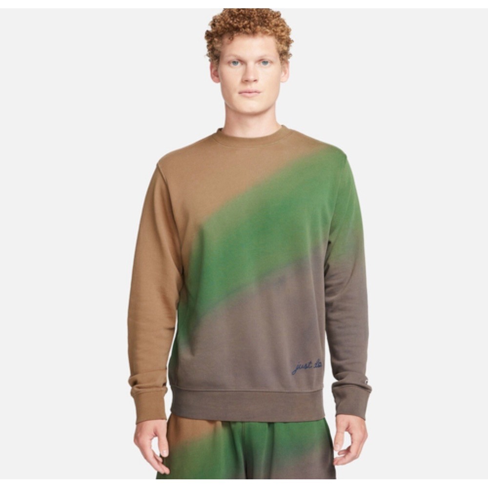 Nike Sz: M Game Day Archaeo Brown Green Tri Color pullover Crew Neck Sweatshirt